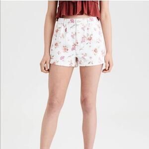 American Eagle White Floral Mom Shorts High Rise 4